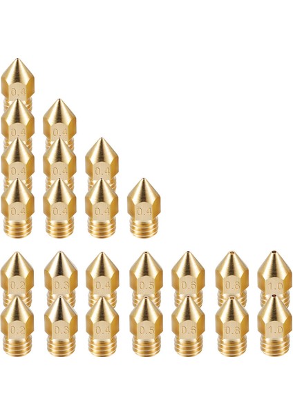24 Paket 3D Yazıcı Ekstruder Nozulları Mk8 Nozul 7 Farklı Boyut 0.2 Mm,0.3 Mm,0.4 Mm,0.5 Mm,0.6 Mm,0.8 Mm,1.0 mm Temiz Kutulu -10 ile Uyumlu (Yurt Dışından)