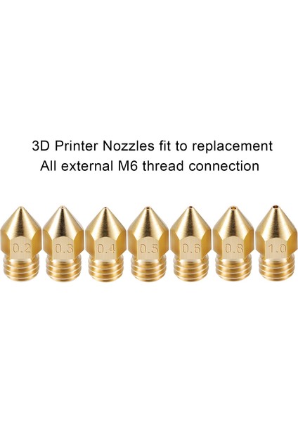 24 Paket 3D Yazıcı Ekstruder Nozulları Mk8 Nozul 7 Farklı Boyut 0.2 Mm,0.3 Mm,0.4 Mm,0.5 Mm,0.6 Mm,0.8 Mm,1.0 mm Temiz Kutulu -10 ile Uyumlu (Yurt Dışından)