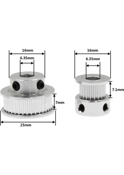 2 Takım Gt2 Triger Kayışı Avara Kasnağı Alüminyum Senkron Tekerlek Kiti 3D Yazıcı Için Cnc Mekanik Tahrik (Yurt Dışından)