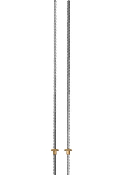 3D Yazıcı Z Ekseni Için 2x 500MM T8 Kurşun Vida ve Pirinç Somun (Dişli, 2mm Pitch, 4 Başlangıç, 8mm Uç) (Yurt Dışından)