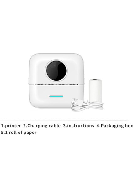 Mini Etiket Yazıcı Makinesi Termal Yazıcı, Bluetooth Kablosuz Taşınabilir Telefon Yazıcısı, Küçük Anında Cep Yazıcısı (Yurt Dışından)