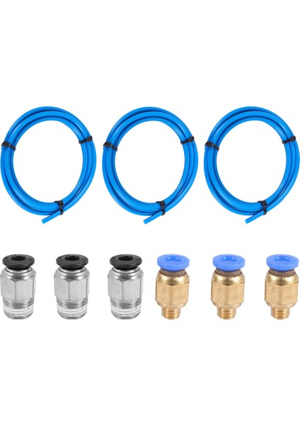 Ptfe Tüp Ptfe Mavi Boru (1,5 Metre) 3 Parça Pc4-M6 Bağlantı Elemanı ve 3 Parça PC4-M10 Erkek Düz Pnömatik Pefe Boru Itme Bağlantı Konnektörü 3D Yazıcı Için 1.75MM Filament (Yurt Dışından) fiyatları