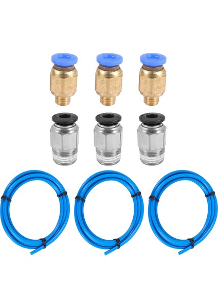 Ptfe Tüp Ptfe Mavi Boru (1,5 Metre) 3 Parça Pc4-M6 Bağlantı Elemanı ve 3 Parça PC4-M10 Erkek Düz Pnömatik Pefe Boru Itme Bağlantı Konnektörü 3D Yazıcı Için 1.75MM Filament (Yurt Dışından) modelleri