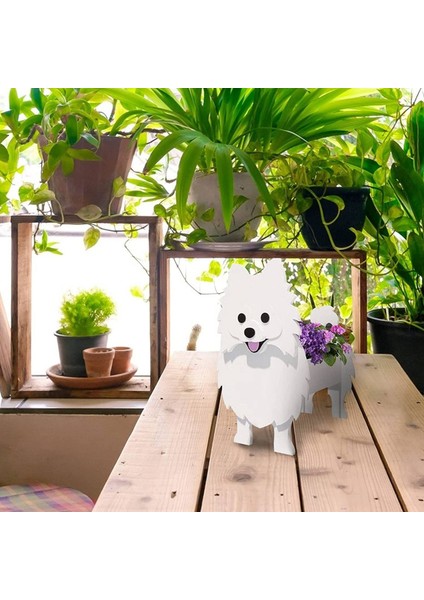 Karikatür Hayvanlar Sevimli Köpek Şekli Saksı Ekici Bahçe Dekore Edilmiş Etli Ekici (C) (Yurt Dışından)