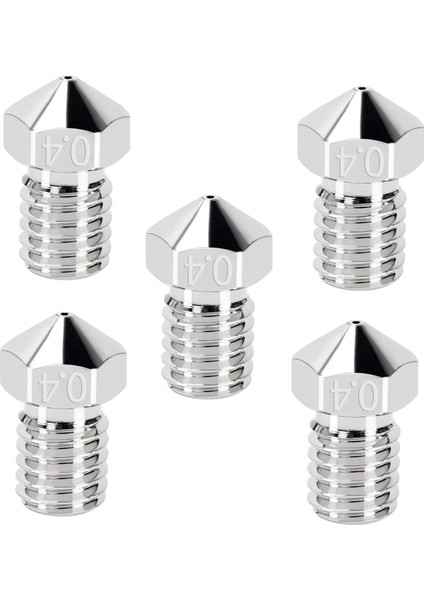 3D Yazıcı Için 5 Adet Yüksek Sıcaklık M6 Konu Nikel Kaplama Bakır Meme, V5/v6, 3/5 -10 (0.4mm) (Yurt Dışından)