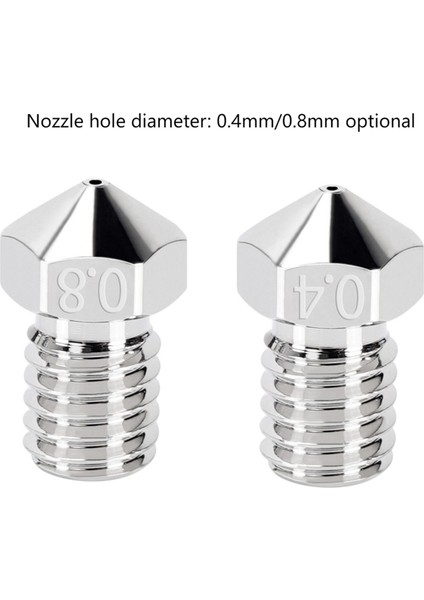 3D Yazıcı Için 5 Adet Yüksek Sıcaklık M6 Konu Nikel Kaplama Bakır Meme, V5/v6, 3/5 -10 (0.4mm) (Yurt Dışından)