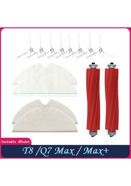 14 Adet Ana Yan Fırça Paspas Bezi Aksesuarları Kiti Için T8 / Max / Max + Robotlu Süpürge Yedek Parçaları (Yurt Dışından) fiyatları