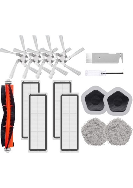 Bot W10 & W10 Pro Robotlu Süpürge Için 15 Adet Parça Kiti Ana Yan Fırça Filtre Paspas Bezi ve Paspas Tutucu A (Yurt Dışından)