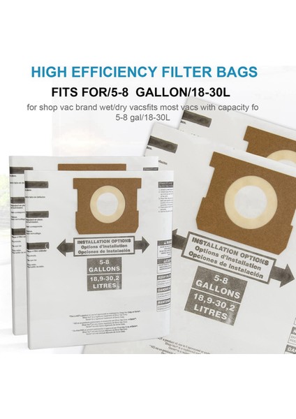 7 Adet Evrensel Kuru Toz Torbası 5-8 Galonluk Toz Torbaları Için 5 Ila 8 Galonluk Elektrikli Süpürgeler (Yurt Dışından) modelleri