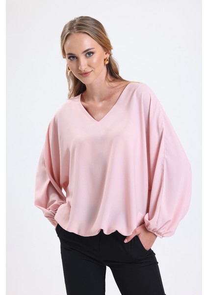 Yakası Pervazlı Etek Ucu Lastikli Jesika Bluz | BLZ34815 fiyatları