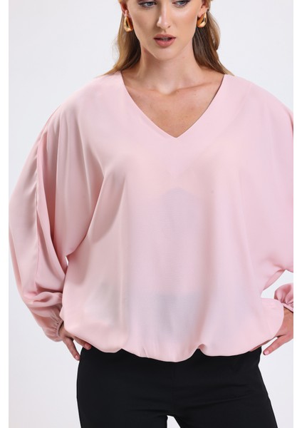 Yakası Pervazlı Etek Ucu Lastikli Jesika Bluz | BLZ34815 fırsatları