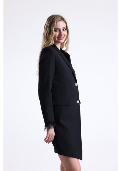 Astarlı Sırtı Fermuar Detaylı kruvaze Ceket | CKT35223 modelleri