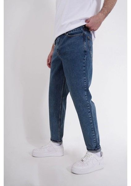 Lacivert Boyfrend Pantolon