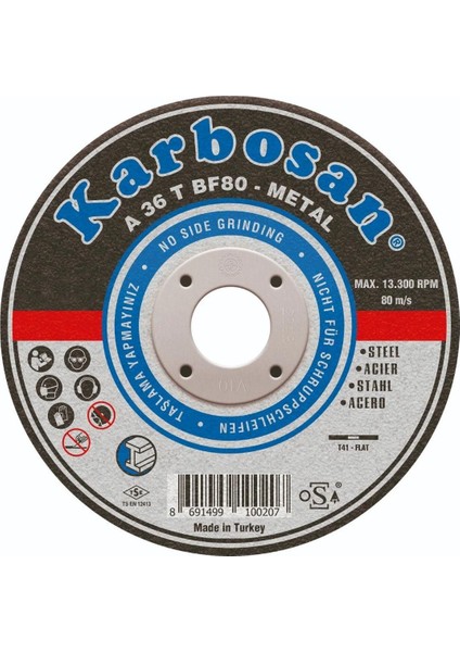 Metal Kesme Taşı 180 mm 10 Adet