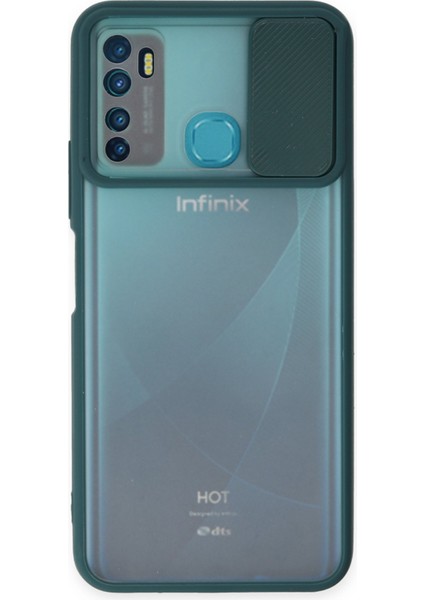 Infinix Hot 9 Kılıf Palm Buzlu Kamera Sürgülü Silikon - Yeşil 300099