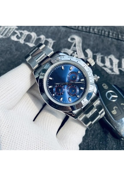 01 Yuvarlak 3A 2023 Yeni High-End Lüks 3A Erkek Mekanik Saat Altı Iğneli Takvim Su Geçirmez 904L Çelik Bant Mekanik Saat (Yurt Dışından)