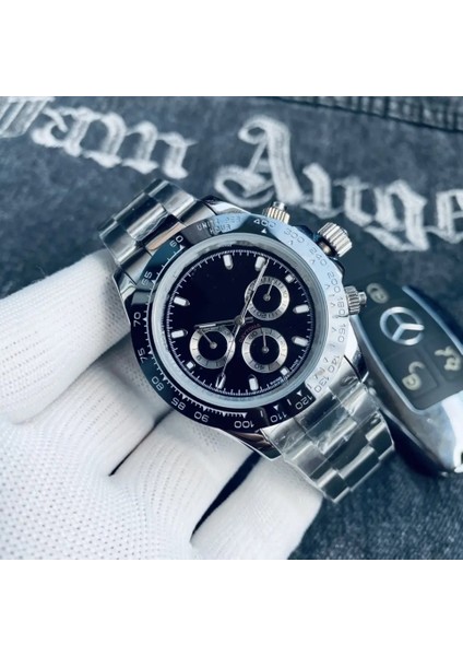 01 Yuvarlak 3A 2023 Yeni High-End Lüks 3A Erkek Mekanik Saat Altı Iğneli Takvim Su Geçirmez 904L Çelik Bant Mekanik Saat (Yurt Dışından)