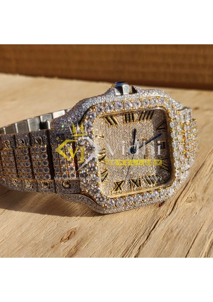 15 Lüks Özelleştirme Elmas Saatler Gia Sertifikalı Yeni Lüks Elmas Vvs Moissanite Izle Erkekler Için Hip Hop Mekanik Altın Otomatik Saatler (Yurt Dışından)