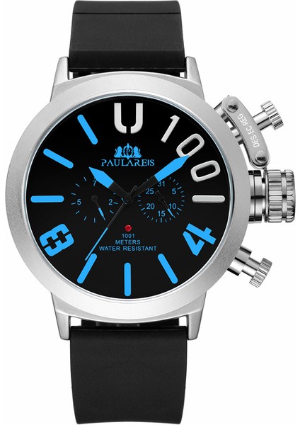 Stil 10 Lüks Paulareis Izle Silikon Bant Mekanik Kol Saatleri Su Geçirmez Kronograf Büyük Otomatik Izle Erkekler Için (Yurt Dışından)