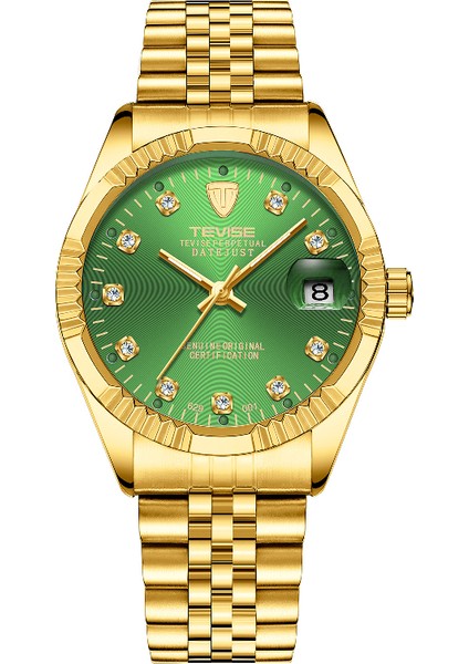 629-001 Elmas Altın ve Beyaz Çelik Kemer Mekanik Saatler Su Geçirmez Iş Takvimi Izle Basit Paslanmaz Çelik Saat Otomatik Mekanik Saat Erkekler (Yurt Dışından) modelleri