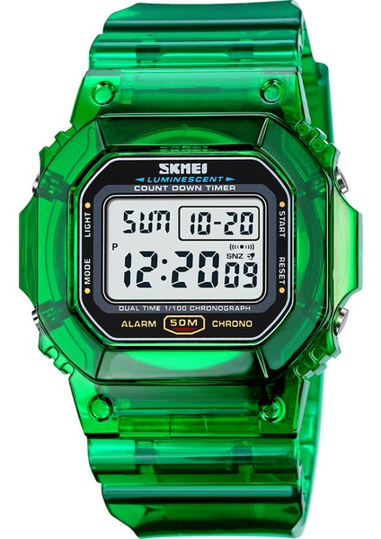 Yeşil Dijital Saat Skmei 1999 Özel Le Işık Kol Saati Reloj De Hombre 50 M Kol Saatleri Transparente Band Erkekler Için LED Dijital Spor Saatler (Yurt Dışından)