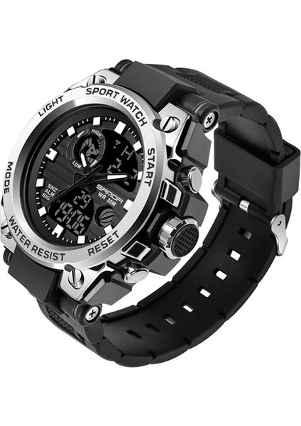 SDA8319 Moda Erkek Saat Sanda 739 Moda Spor Erkek Saatler Analog LED Dijital Orijinal Tasarım Kauçuk Fonksiyonel Benzersiz Erkek Markalı Saatler (Yurt Dışından)