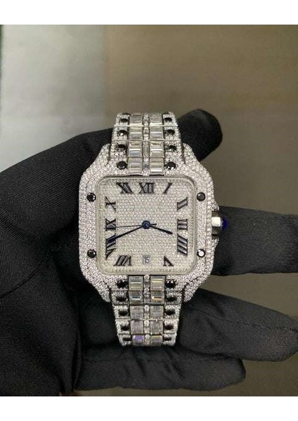 Stil 3 Lüks Mekanik Saatler Vvs Moissanite Elmas Izle Özel High-End Lüks Bling Tam Hip Hop Buzlu Out Paslanmaz Çelik Mekanik Saatler Erkekler Kadınlar (Yurt Dışından)