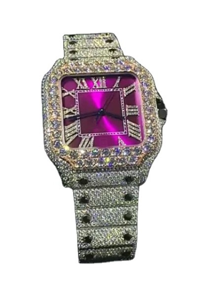 Stil 3 Lüks Mekanik Saatler Vvs Moissanite Elmas Izle Özel High-End Lüks Bling Tam Hip Hop Buzlu Out Paslanmaz Çelik Mekanik Saatler Erkekler Kadınlar (Yurt Dışından)