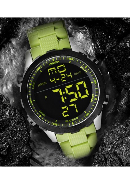 Yeşil Alaşım Kasa Mexda Dijital Erkek Saat Çift Ekran Sıcak Satış Paslanmaz Çelik Kasa 5 Atm Su Geçirmez Moda Saat Özel Logo Montre Enfant (Yurt Dışından) modelleri