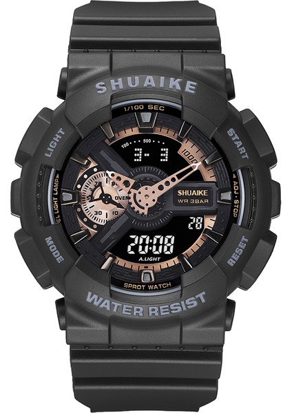 Pembe 922 En Çok Satan Moda Büyük Boy Serin Çift Ekran Spor Kuvars Kol Saati Lüks Elektronik Analog Erkek Izle (Yurt Dışından)