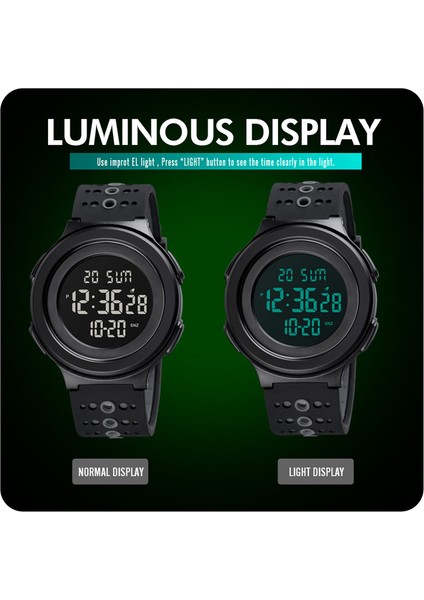 SKMF820102 Skmei 1733 Spor LED Kol Saati Erkekler Için Çift Zamanlı Kronograf Fonksiyonel Dijital Saatler Erkekler (Yurt Dışından)