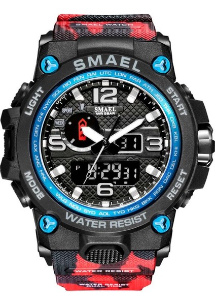 Stil 9 Smael Reloj 1545 Erkekler Spor Çift Ekran Analog Dijital LED Elektronik Kuvars Saatı Su Geçirmez Yüzme Spor Izle (Yurt Dışından)
