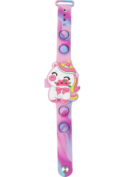 Stil 1 Sevimli ve Fonksiyon Çocuk Karikatür Unicorn Dijital Saat Çevirme Açık Kabarcık Silikon Izle LED Mini Bilezik Çocuk Izle (Yurt Dışından)