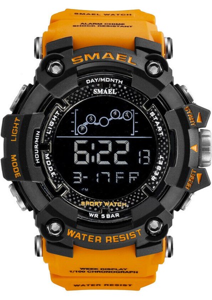 Model 133 Smael 1802 Erkek Aydınlık Dijital Saat LED Kronograf Gün Tarihi Alarm Spor Elektronik Bilek Saati (Yurt Dışından)