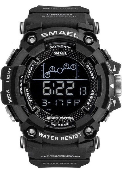 Model 133 Smael 1802 Erkek Aydınlık Dijital Saat LED Kronograf Gün Tarihi Alarm Spor Elektronik Bilek Saati (Yurt Dışından)