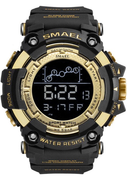 Model 133 Smael 1802 Erkek Aydınlık Dijital Saat LED Kronograf Gün Tarihi Alarm Spor Elektronik Bilek Saati (Yurt Dışından)