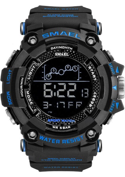 Model 133 Smael 1802 Erkek Aydınlık Dijital Saat LED Kronograf Gün Tarihi Alarm Spor Elektronik Bilek Saati (Yurt Dışından)