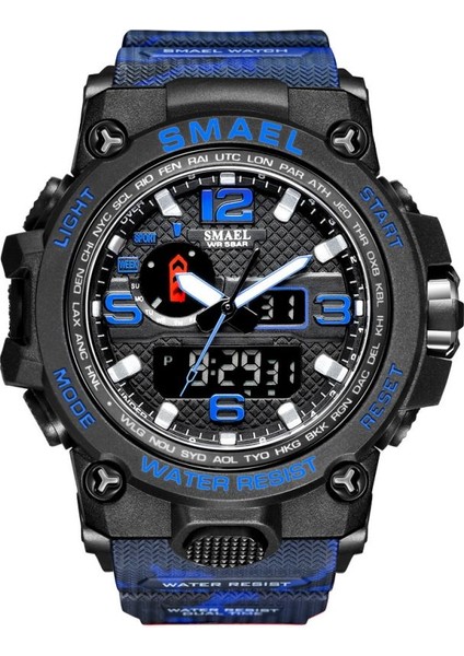 13 Smael Reloj 1545 Erkek Spor Çift Ekran Analog Dijital LED Elektronik Kuvars Saatı Su Geçirmez Yüzme Spor Izle (Yurt Dışından)