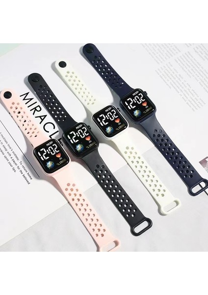 Şampanya 001 Moda Erkekler Bilek Dijital Saatler Rahat Elektronik LED Spor Izle Su Geçirmez Kadın Saatler Öğrenci Saati Relogio Masculion (Yurt Dışından)