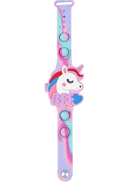 Stil 2 Moda/sevimli 2023 Yeni Özel Renkli Sıkma Kabarcık Silikon LED Izle Çevirme Dijital Unicorn Elektronik Saat (Yurt Dışından)