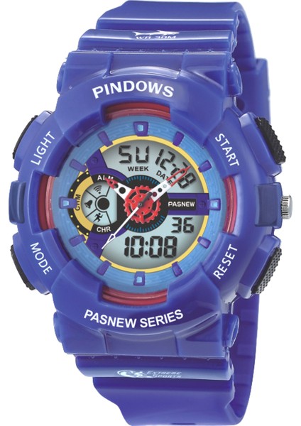 Pembe Pindows Elektronik Çift Ekran Spor LED Işık El Dijital Çocuklar Elektronik Alarm 8 Alarm Izle ve Su Geçirmez LED Saat Seti (Yurt Dışından)