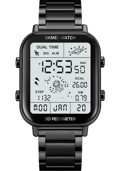 Siyah Pedometre Izle Skmei 1888 Pedometre Izle Adımlarla Yürüyüş Için Basit Adım Sayacı Kalori Mesafe Zaman Kadın Erkek (Yurt Dışından)