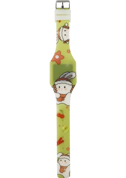 Tasarım 04 Izle & Dijital ve Çocuklar Yeni Özel Çocuk Kız Karikatür Silikon LED Dijital Işıklı Saat Sevimli Tavşan Bilezik Rahat LED Saat (Yurt Dışından)