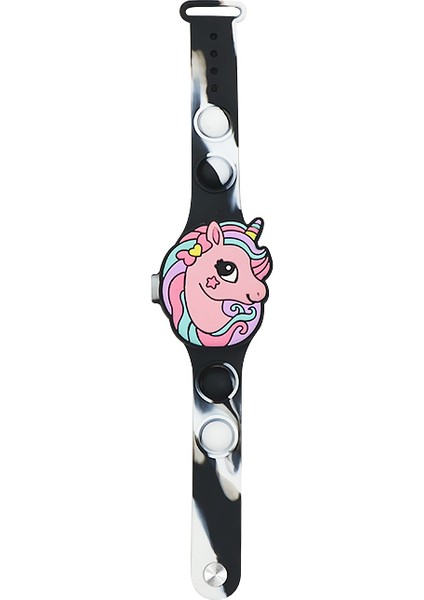 Stil 4 Karikatür/tek Boynuzlu At Şekli Moda Silikon Unicorn Pop Dijital Saat Kamuflaj LED Ekran Kol Saati Çocuklar Için Hediye (Yurt Dışından)