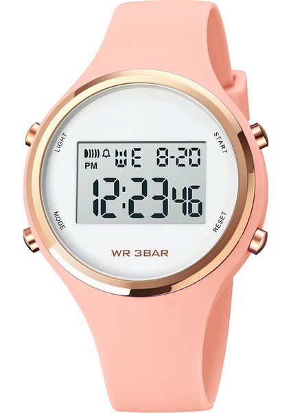 Siyah Dijital Saatler Unisex Pembe Renk Alarm Chrono Klasik Yuvarlak 30 M Su Geçirmez Silikon Dijital Saatler Kadınlar Için (Yurt Dışından)