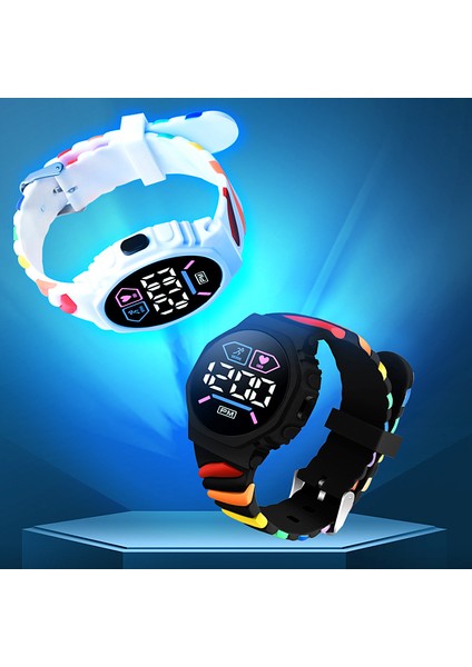 Pembe Moda LED Elektronik Saat Çocuklar Için Dijital Saat Öğrencileri Yaratıcı Doğa Sporları Yuvarlak Çocuk Elektronik Saat Gökkuşağı Cam 8mm (Yurt Dışından) modelleri