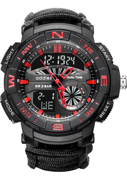Siyah + Kırmızı Askeri Erkek Dijital Saat Erkekler Izle 50 M Su Geçirmez Kol Saati Saat Spor Izle Erkek Relogio Masculino Özel Spor Izle LED Kuvars Erkekler S Şok (Yurt Dışından)