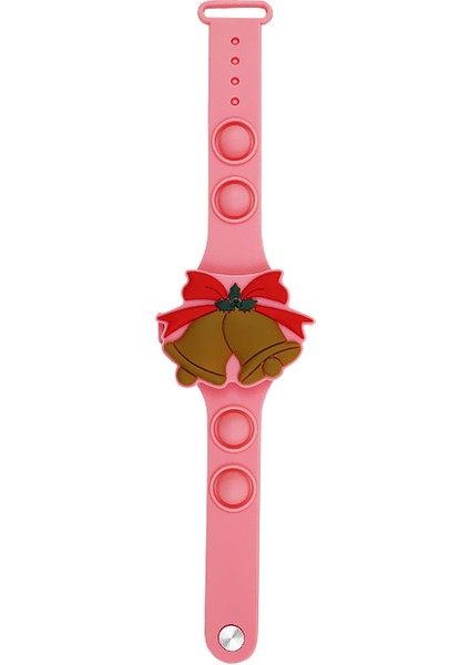 Turuncu Kırmızı Sevimli, Moda Sevimli Noel Şekli Silikon Karikatür Çocuk Izle 3D Kabarcık Kayış Itme Bilek Izle LED Dijital Kapak Çevirin Oyuncaklar Hediye Izle (Yurt Dışından)