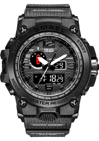 SMEA7901 Smael 1545D Erkekler Japonya Dijital Saat Analog Dijital Lüks Erkekler Için LED Ekran Kauçuk Spor Saatler (Yurt Dışından)