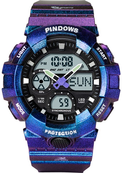 PDS-9201-N3 Moda Pindows Pasnew Dijital Spor Aydınlık Çocuk Izle Erkek Izle 3-15 Yaşındaki Erkek Haneli Çift Ekran Erkekler Elektronik Saat (Yurt Dışından)